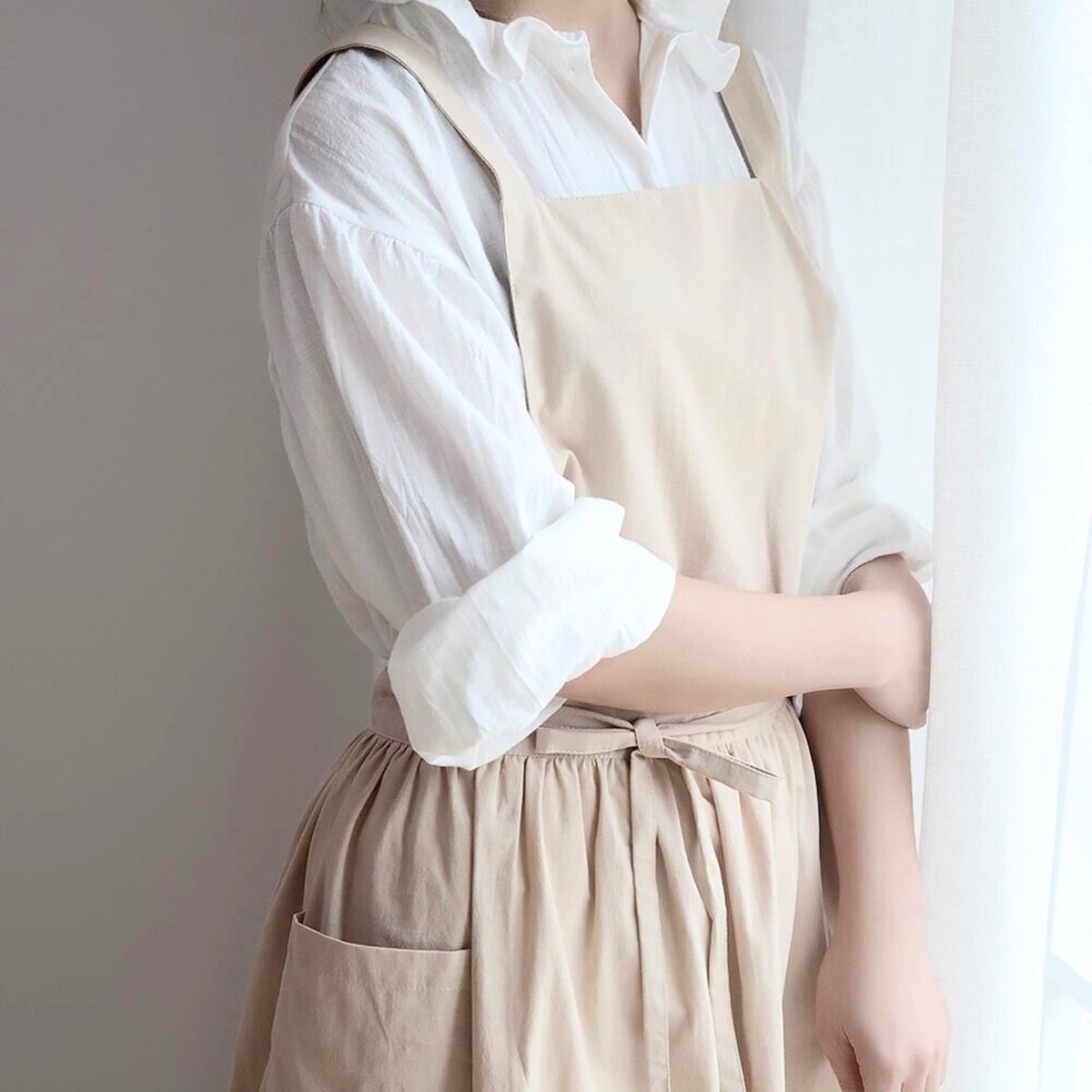 Keukenschort 'Ruffle' Beige