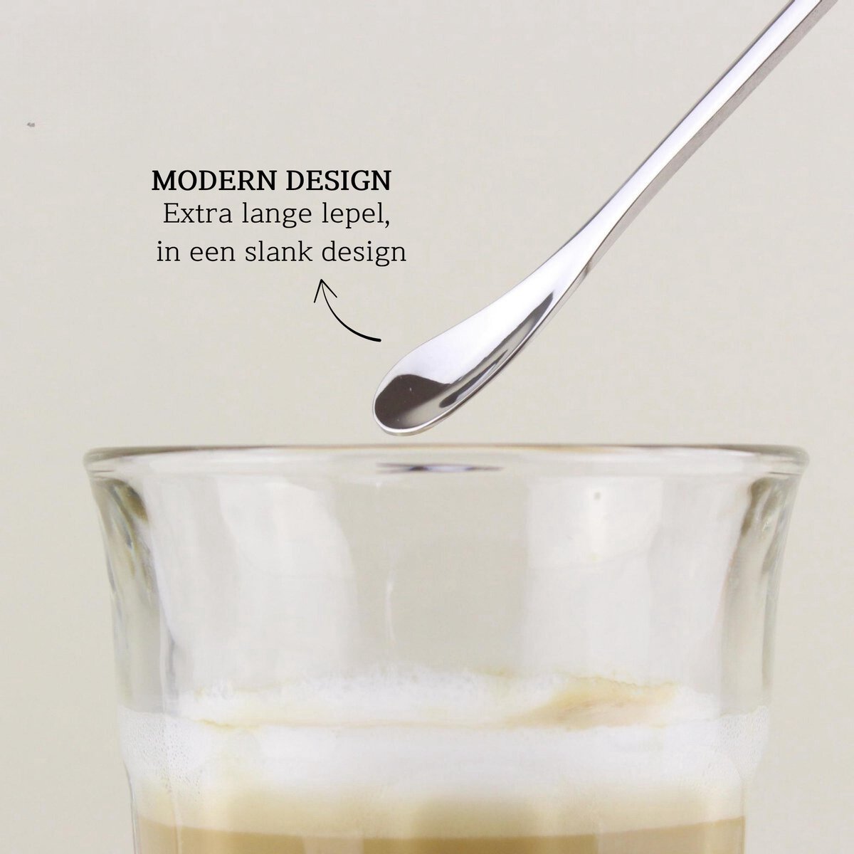 Dun Longdrinklepels 22cm Zilver 6 Stuks