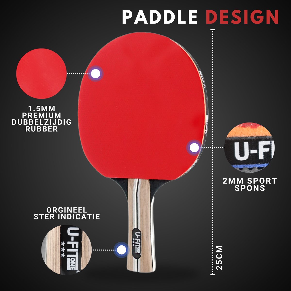 Tafeltennis Bat 1 Stuk 3 Star