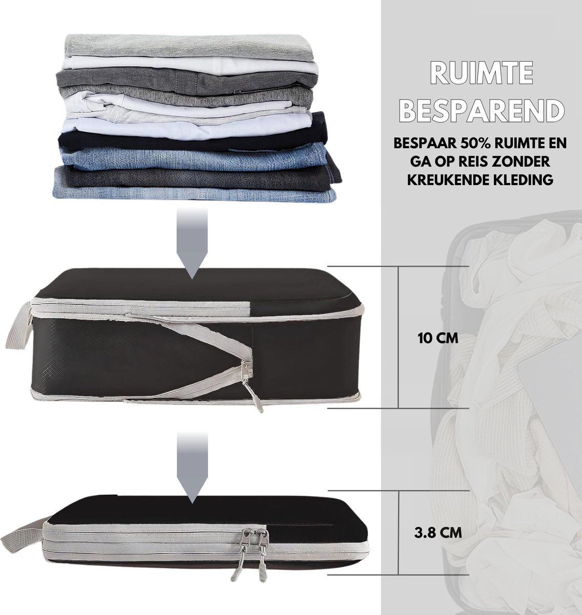 Packing Cubes Set 10 Delig Zwart