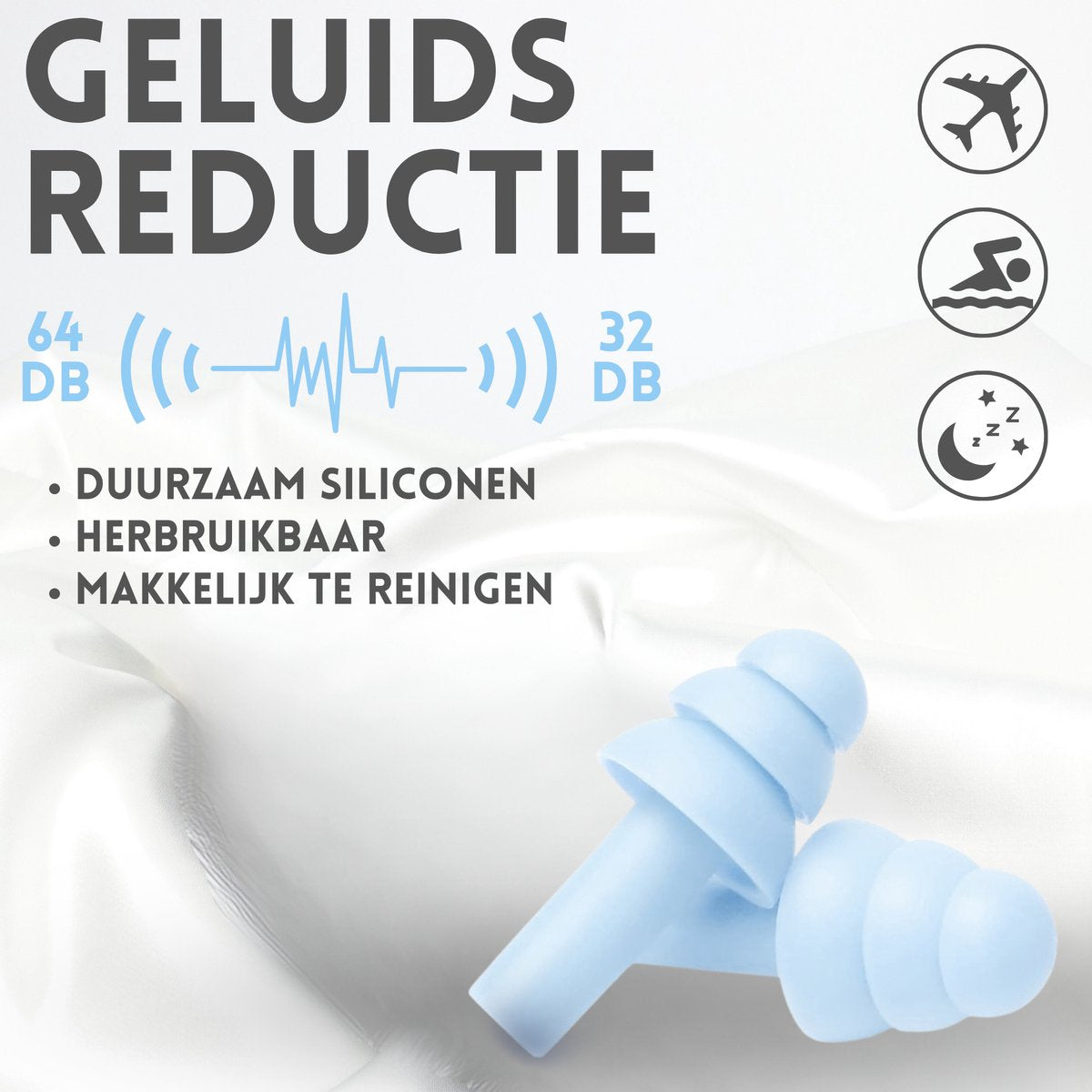 Satijnen 3D Slaapmasker met Geluidsdempende