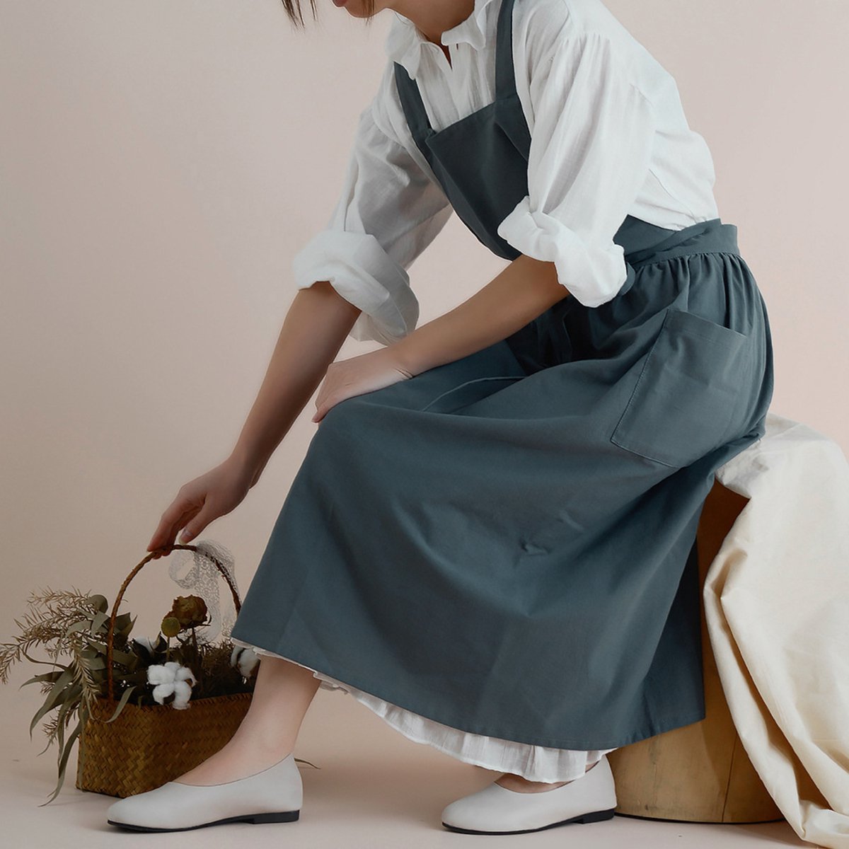 Keukenschort 'Ruffle' Blauw