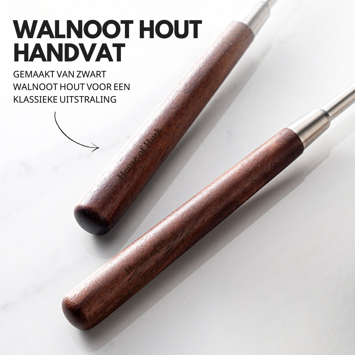 Taartmes en Taartschep Set Walnoot Hout