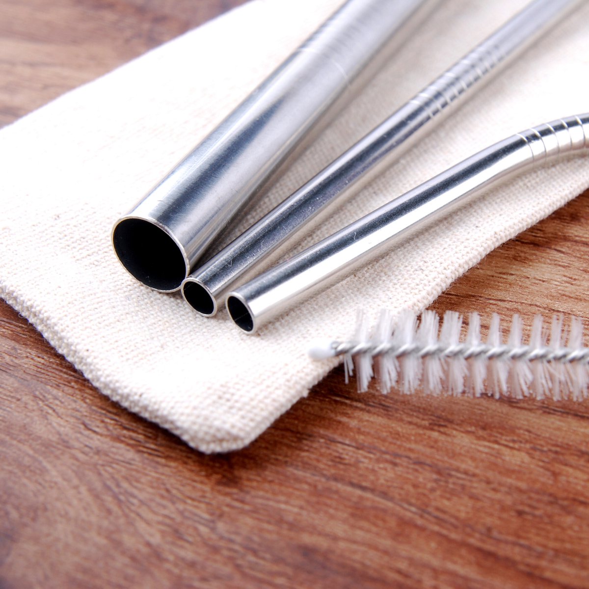 Metalen Rietjes Zilver 16 delig