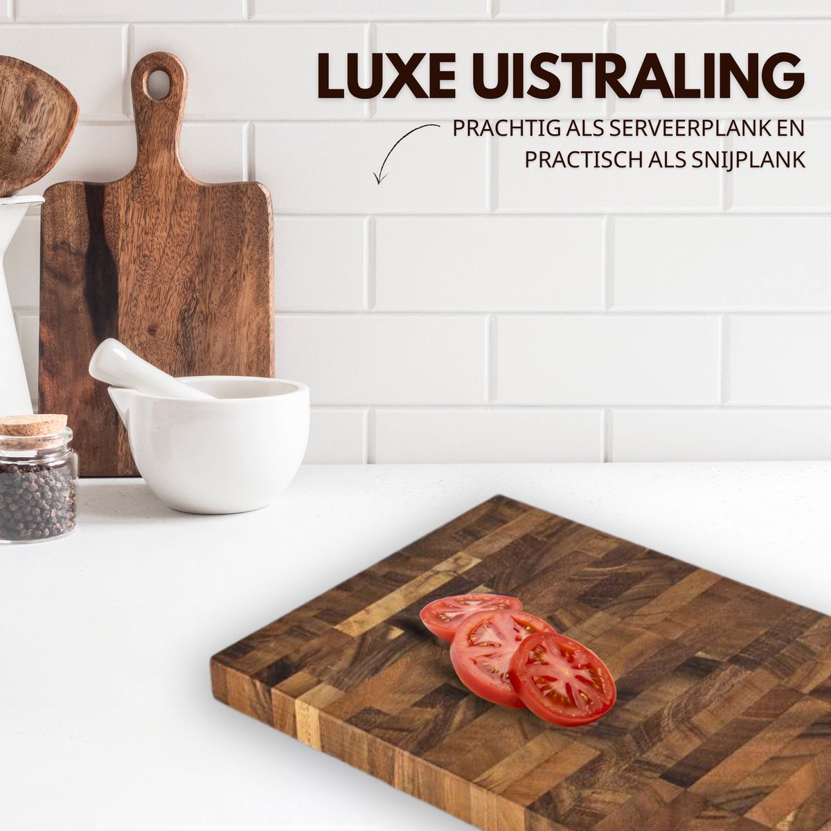 Walnoot Houten Snijplank Groot 34.5x24.5x2.5cm