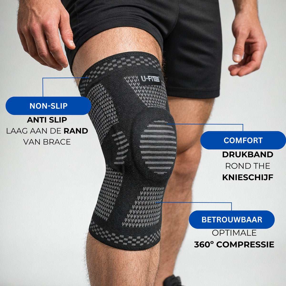 Pro Kniebrace 1 Stuk Zwart