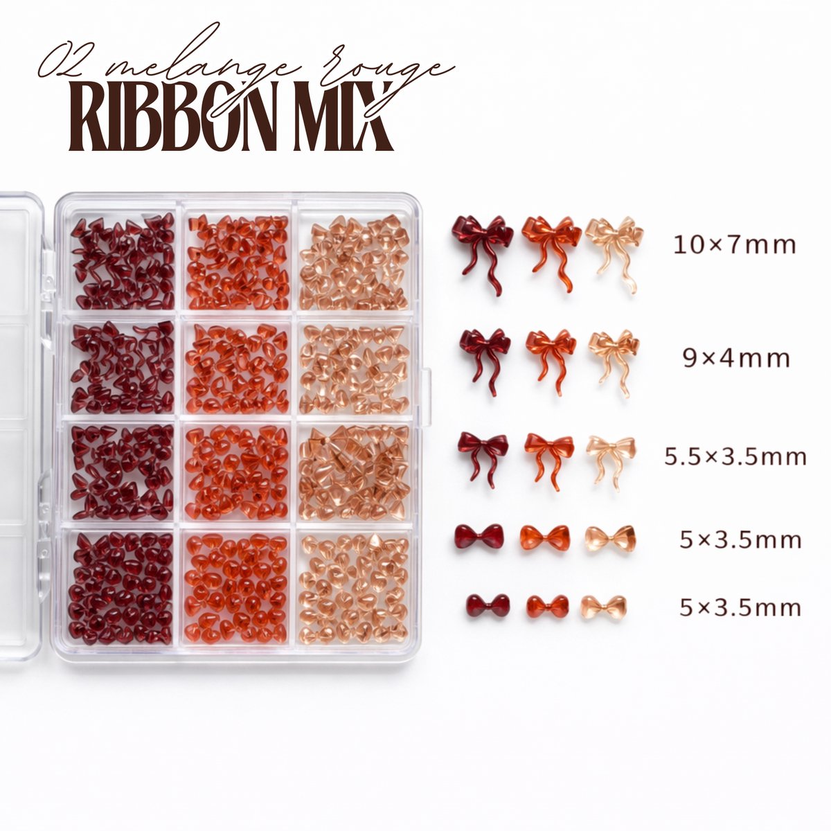 Nagel 3D Strikjes Glitter Set