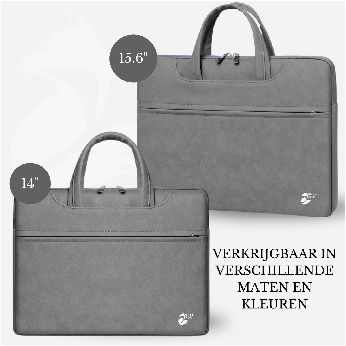 PU Leren Laptophoes Grijs