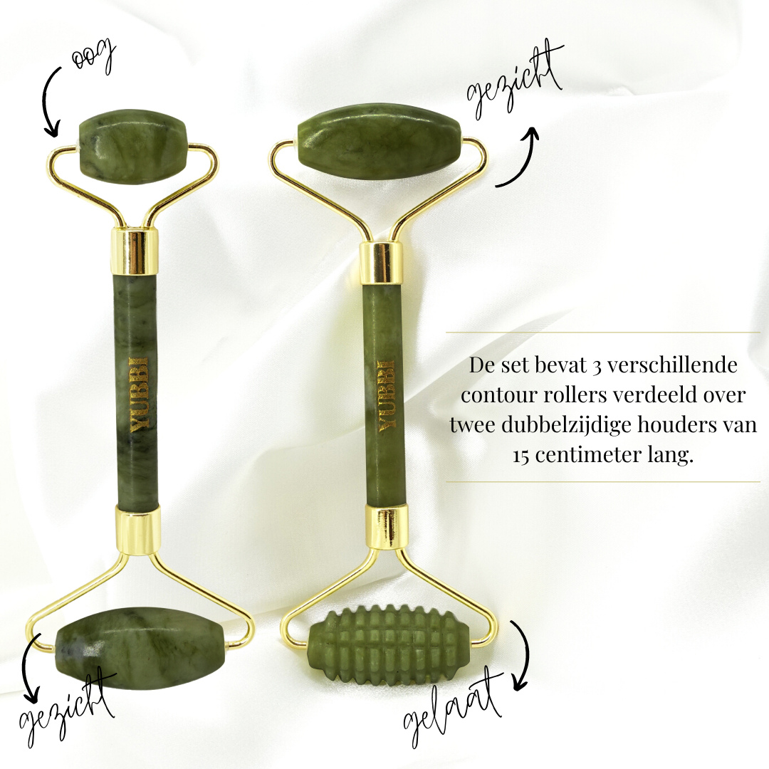 Gua Sha Set Donker Groene Jade