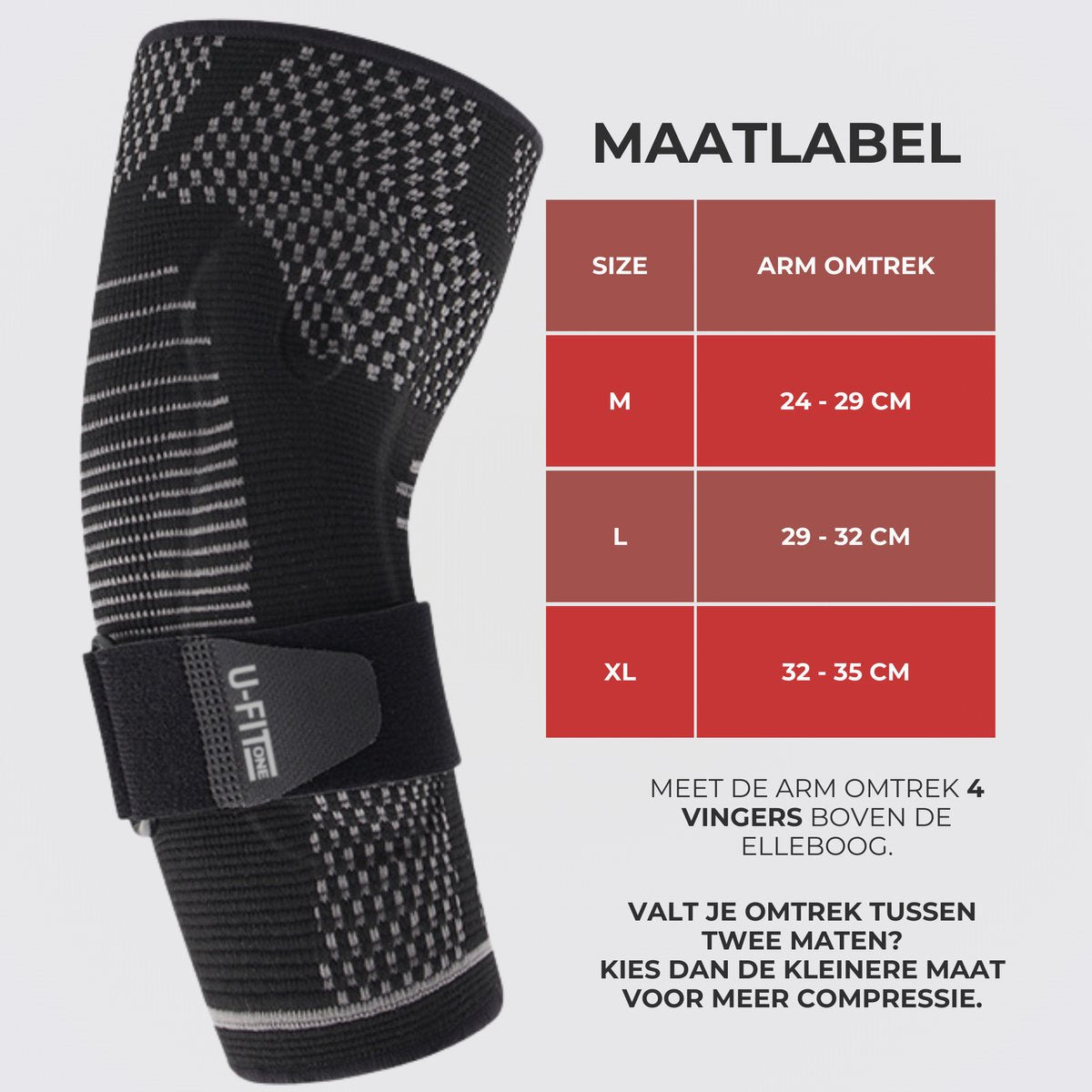 Elleboog Brace met Band 1 Stuk Zwart