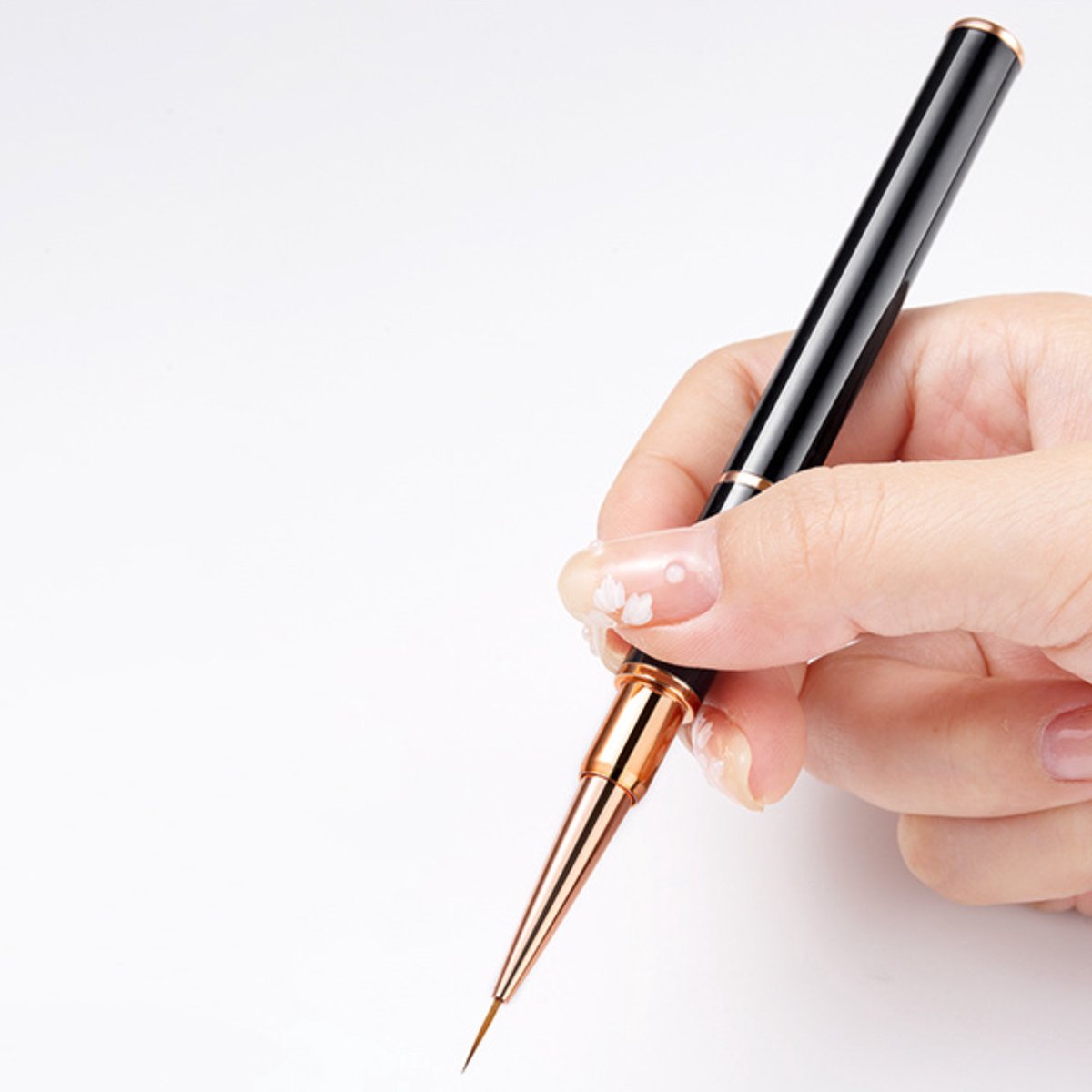 5-delige Dubbelzijdige Nail Art Penselen Zwart