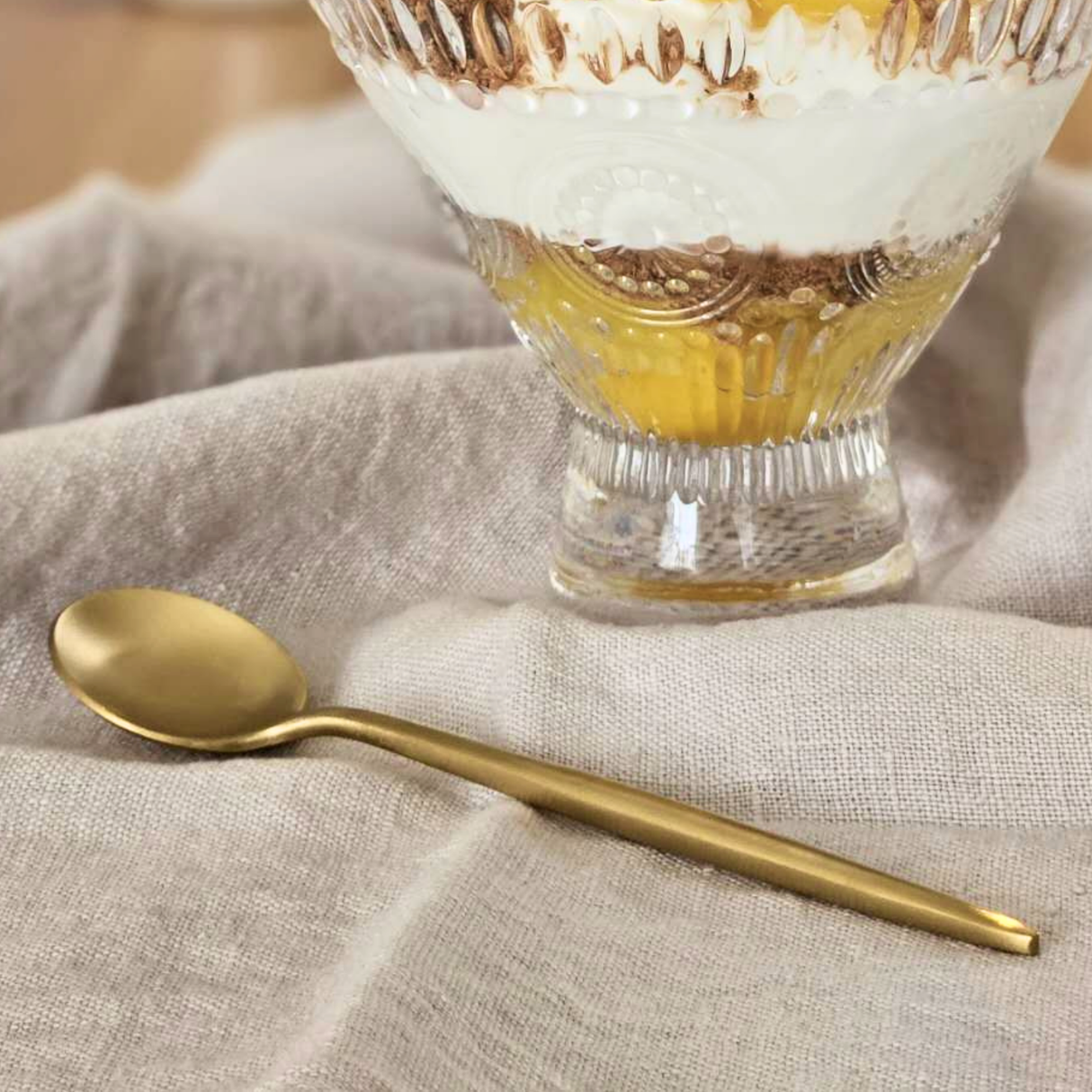 Theelepels 13cm Mat Goud 6 Stuks