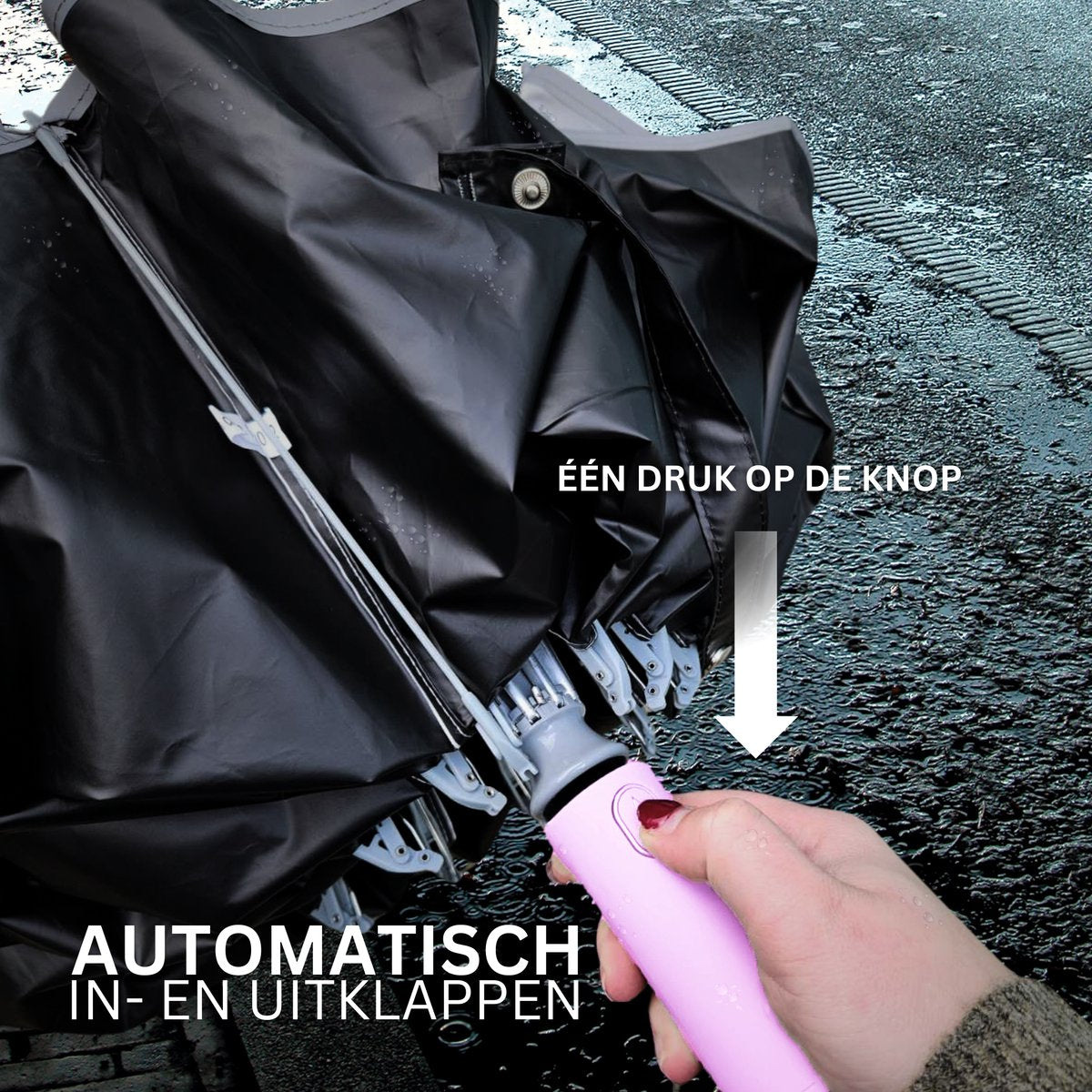 Automatisch Opvouwbare Paraplu Roze