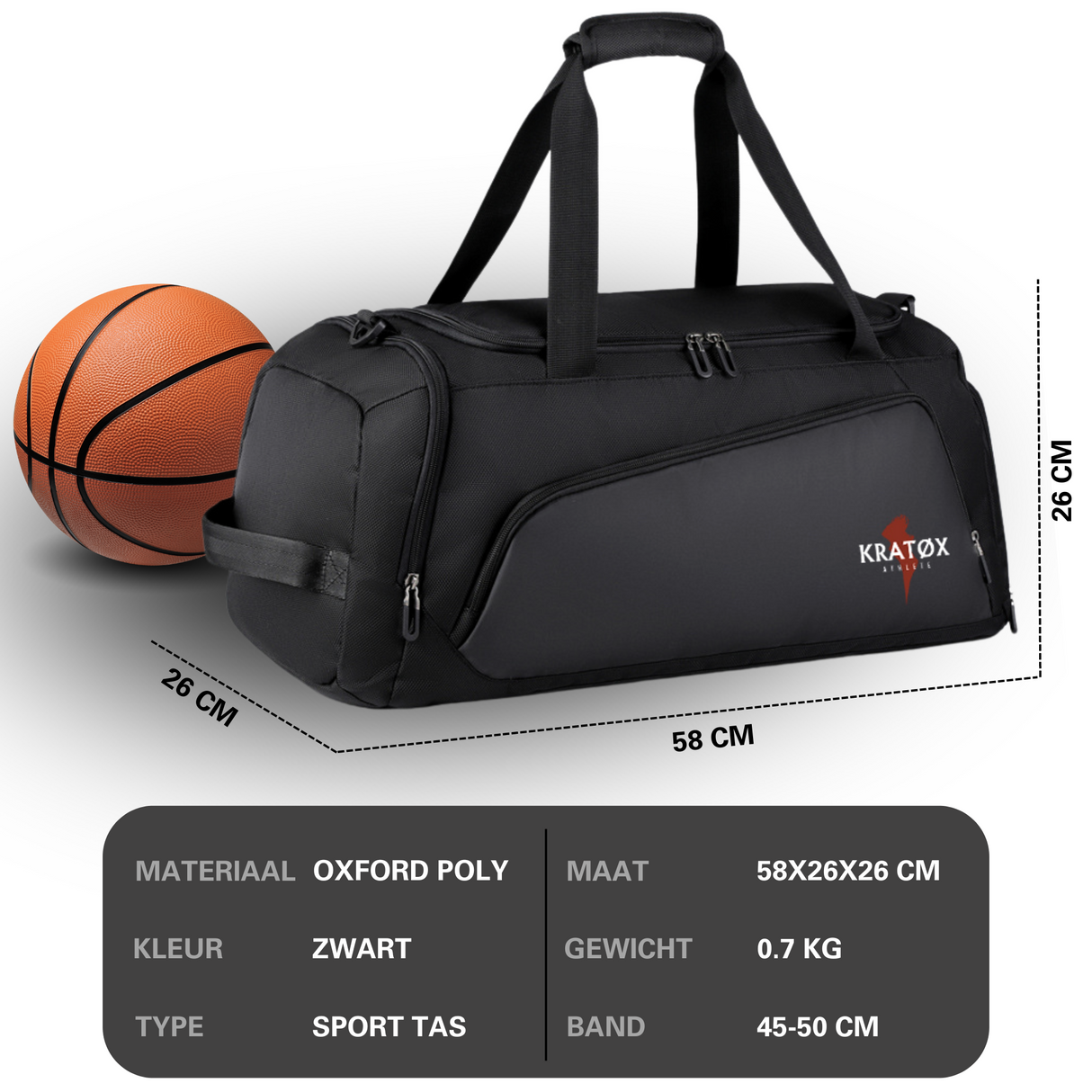 Duffel Bag Sport 40L Tas Zwart