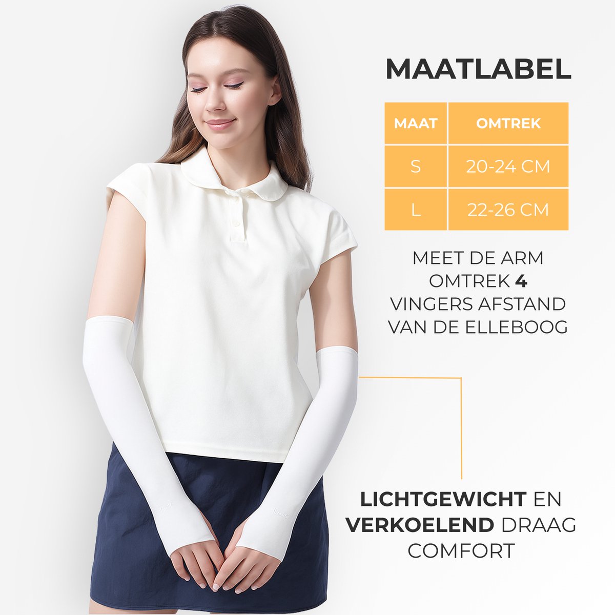 UPF 50+ UV Bescherming Arm Sleeves 2 Stuks Wit