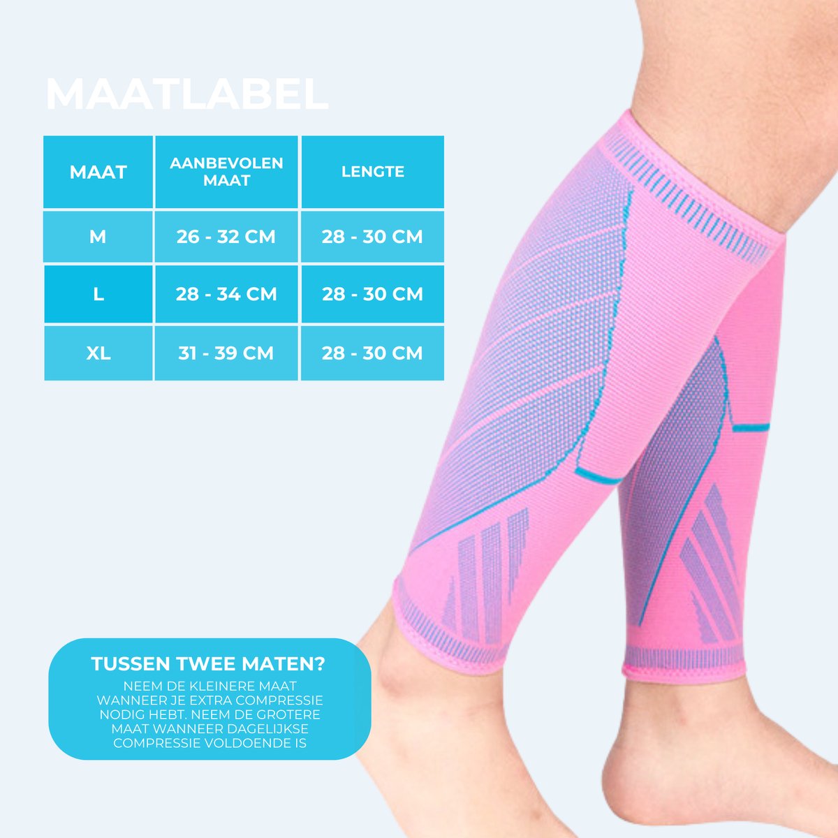 Compressie Kuitbrace 1 Paar Roze