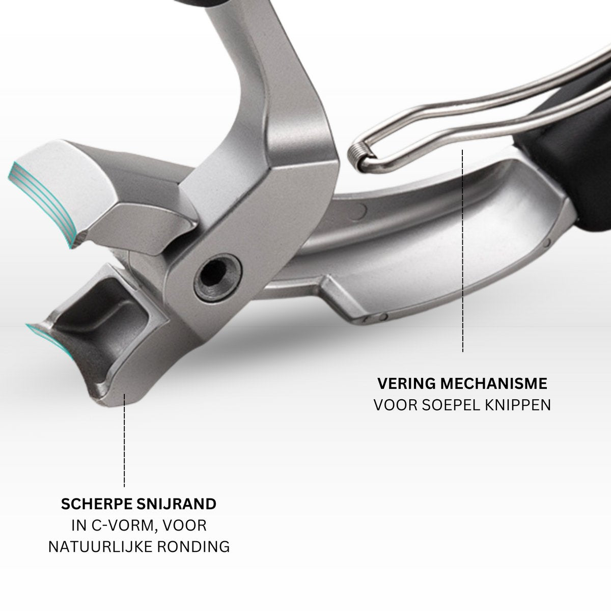 Gebogen Nageltang Zilver