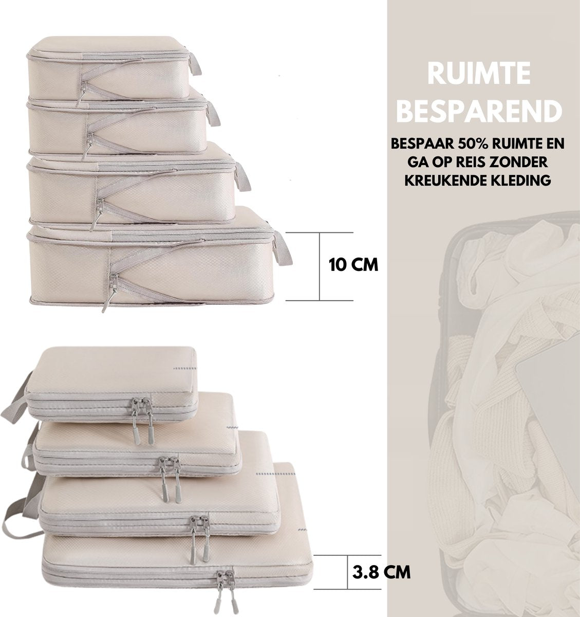 Packing Cubes Set 10 Delig Beige