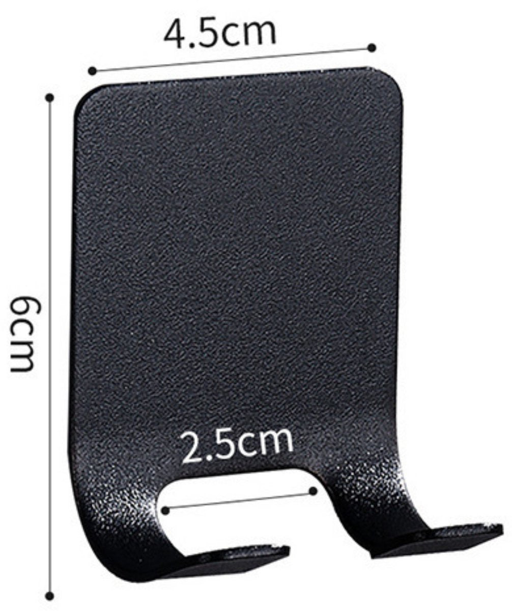 RVS Duo Wandhaak 8 Stuks Zwart