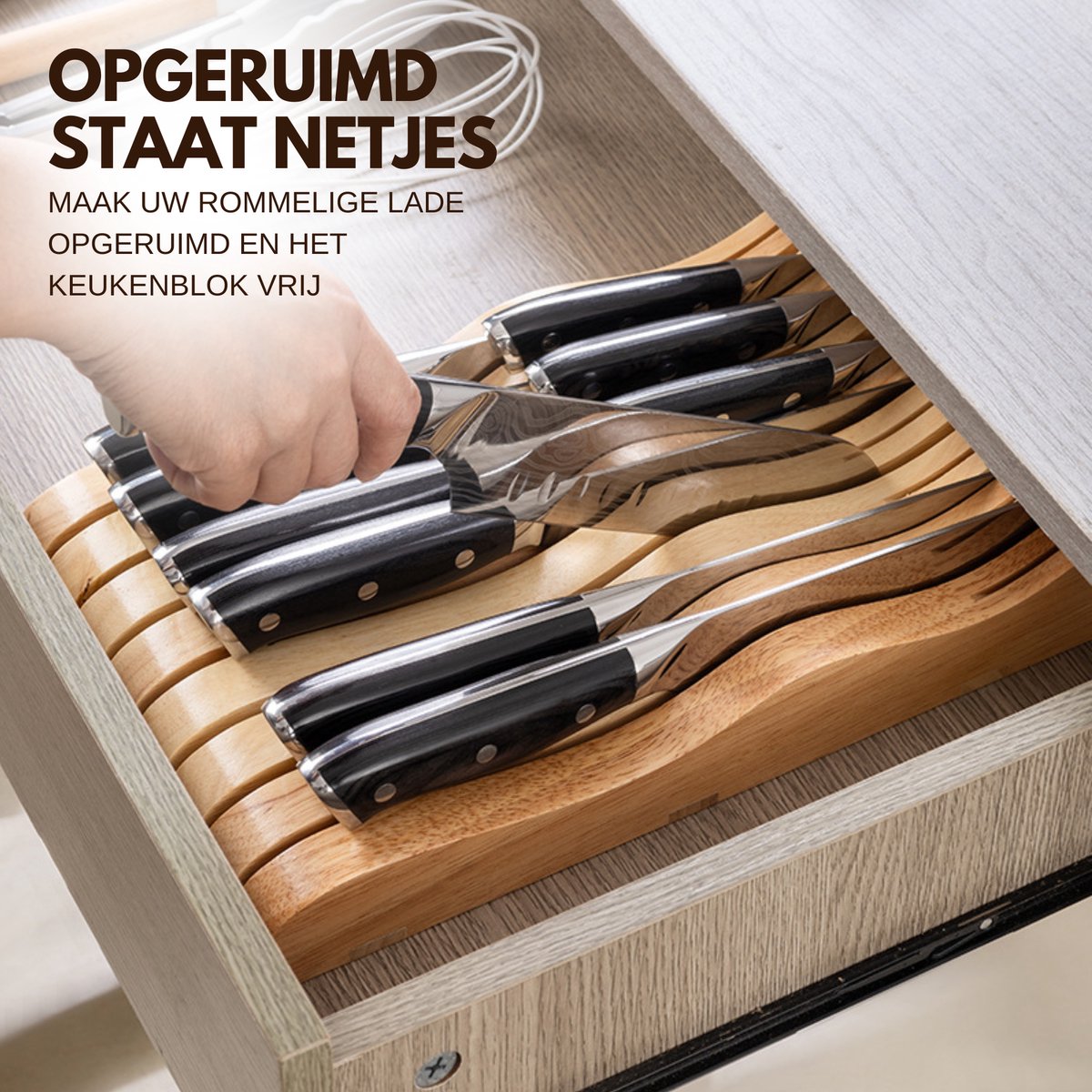 Messenblok voor Lade Groot