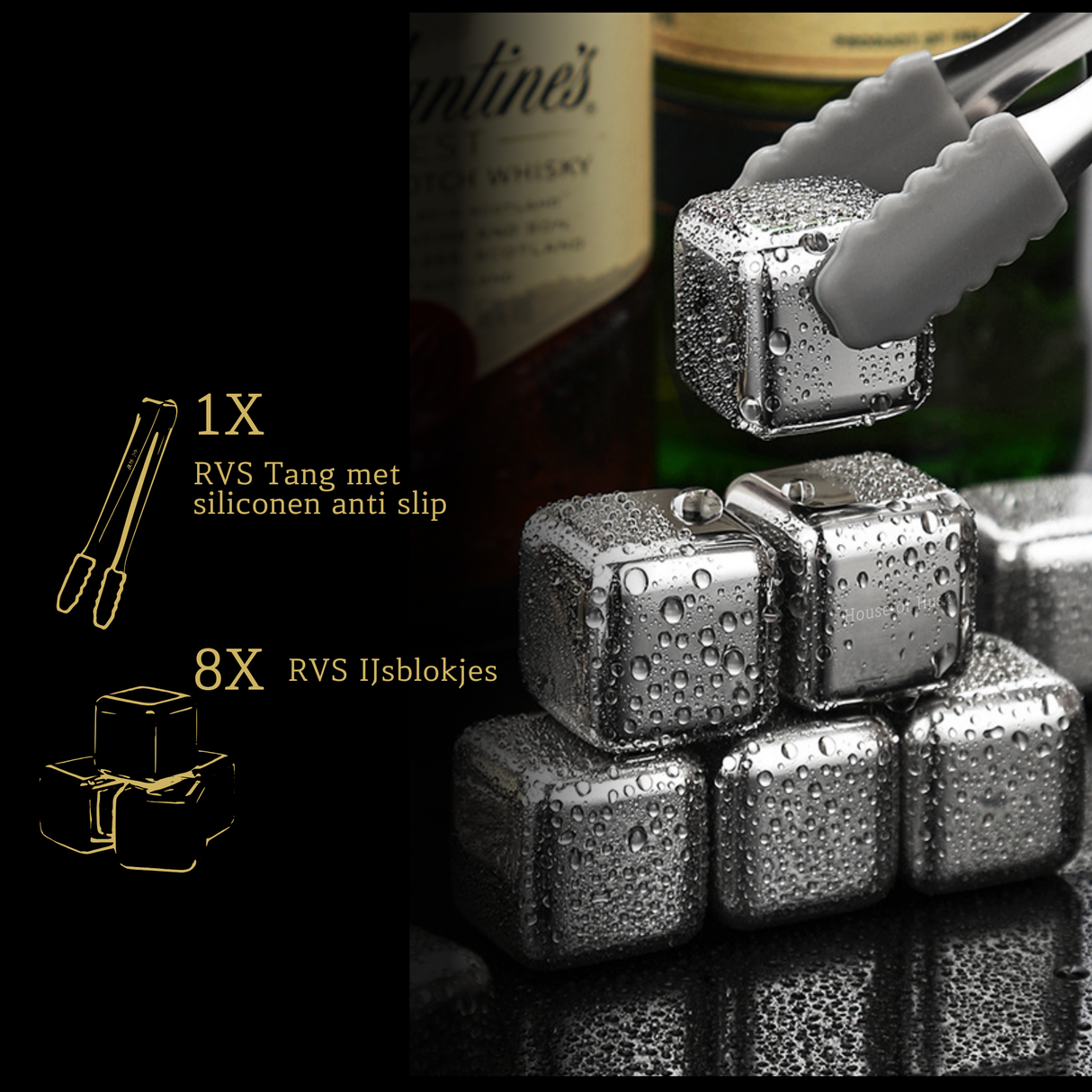 Stalen Whiskey Stenen 8 Stuks