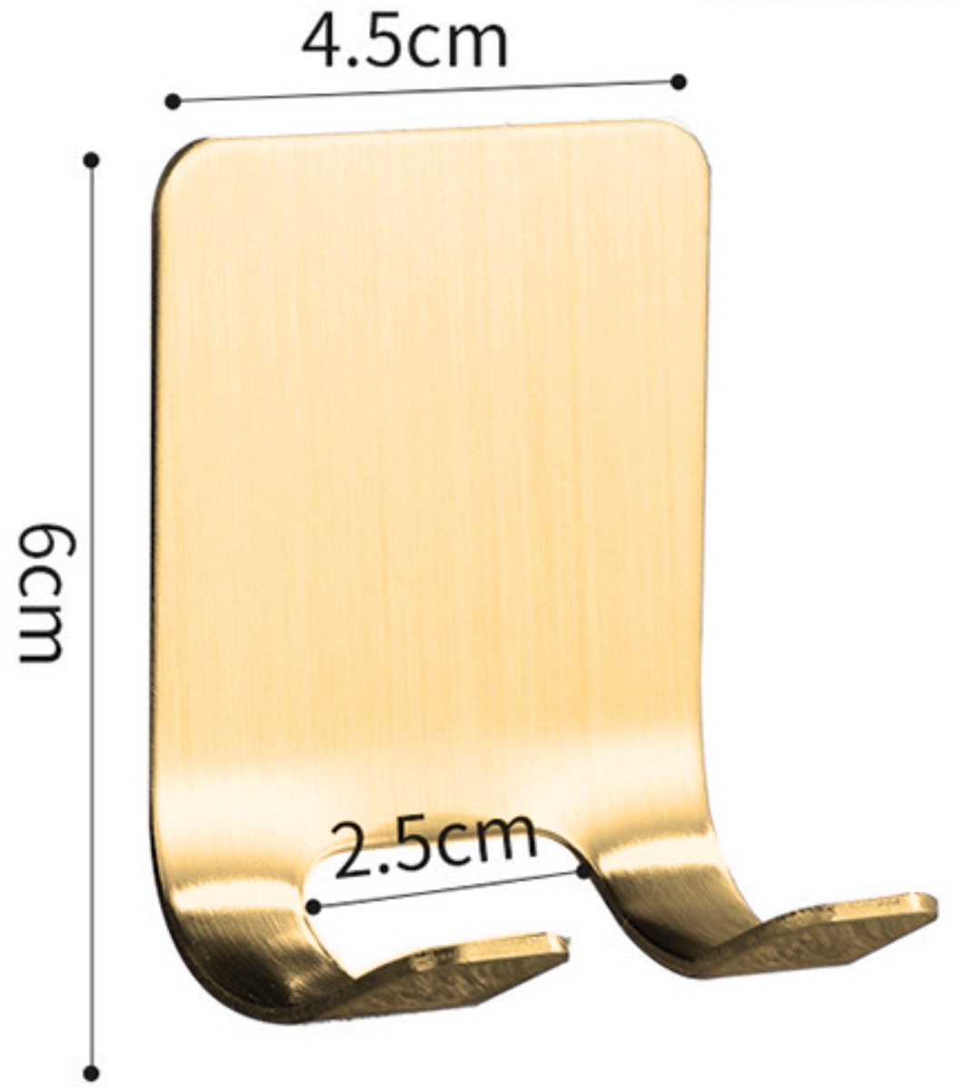 RVS Duo Wandhaak 8 Stuks Goud