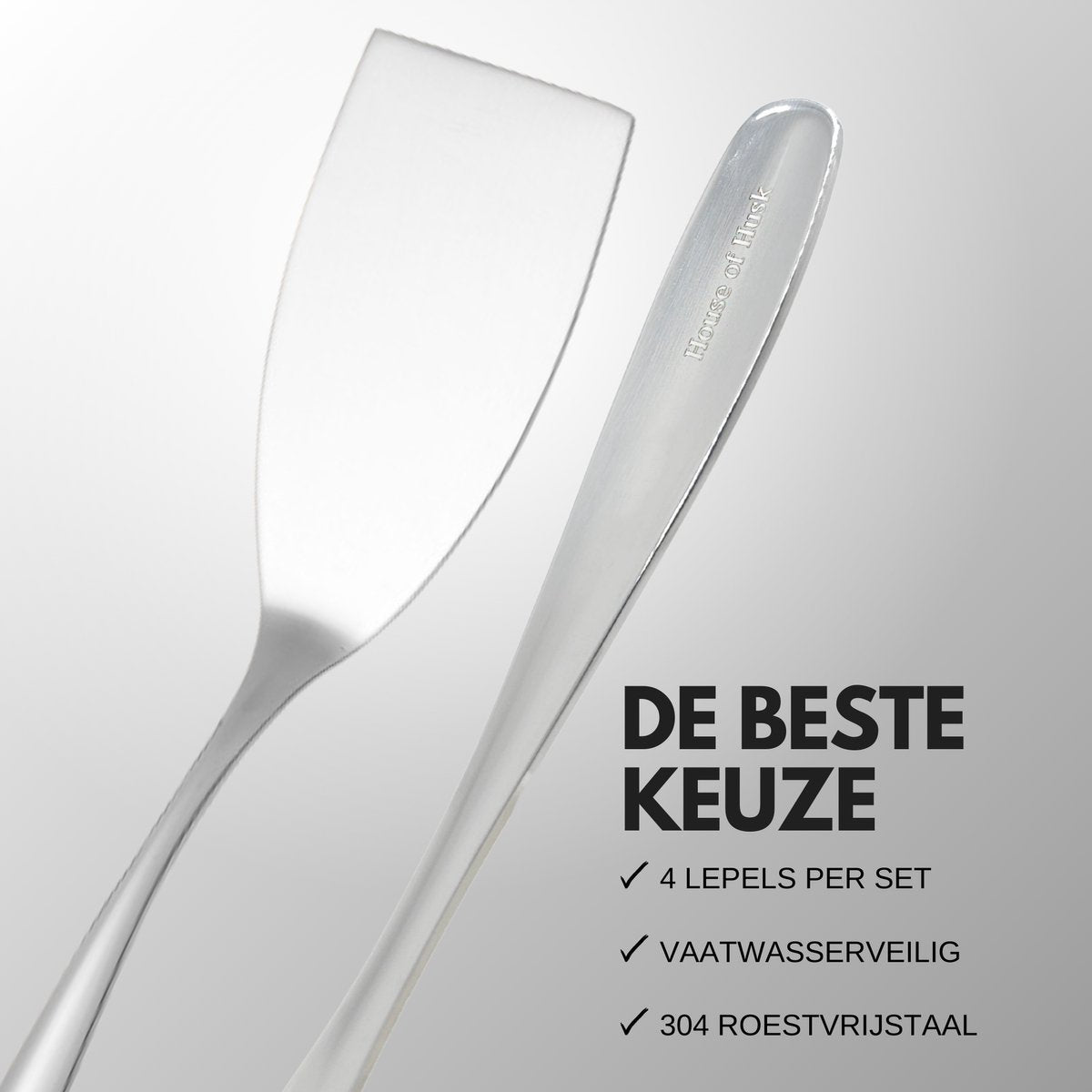 Platte Opscheplepel Spatel Set