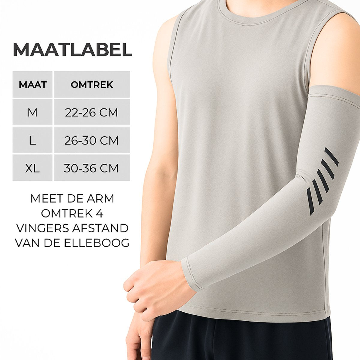 UPF 50+ UV Bescherming Arm Sleeves 2 Stuks Licht Grijs