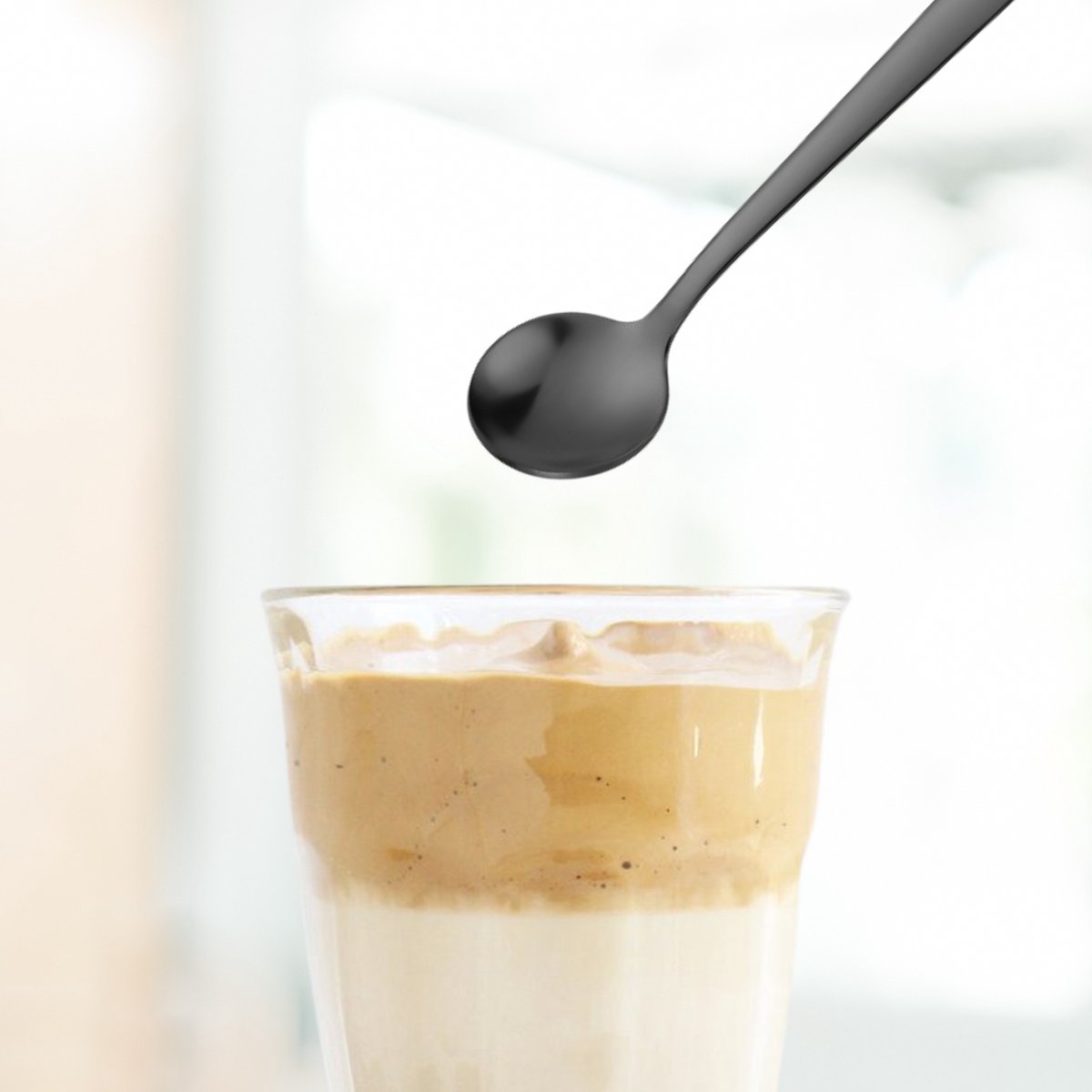 Koffielepels 13cm Zwart 12 Stuks