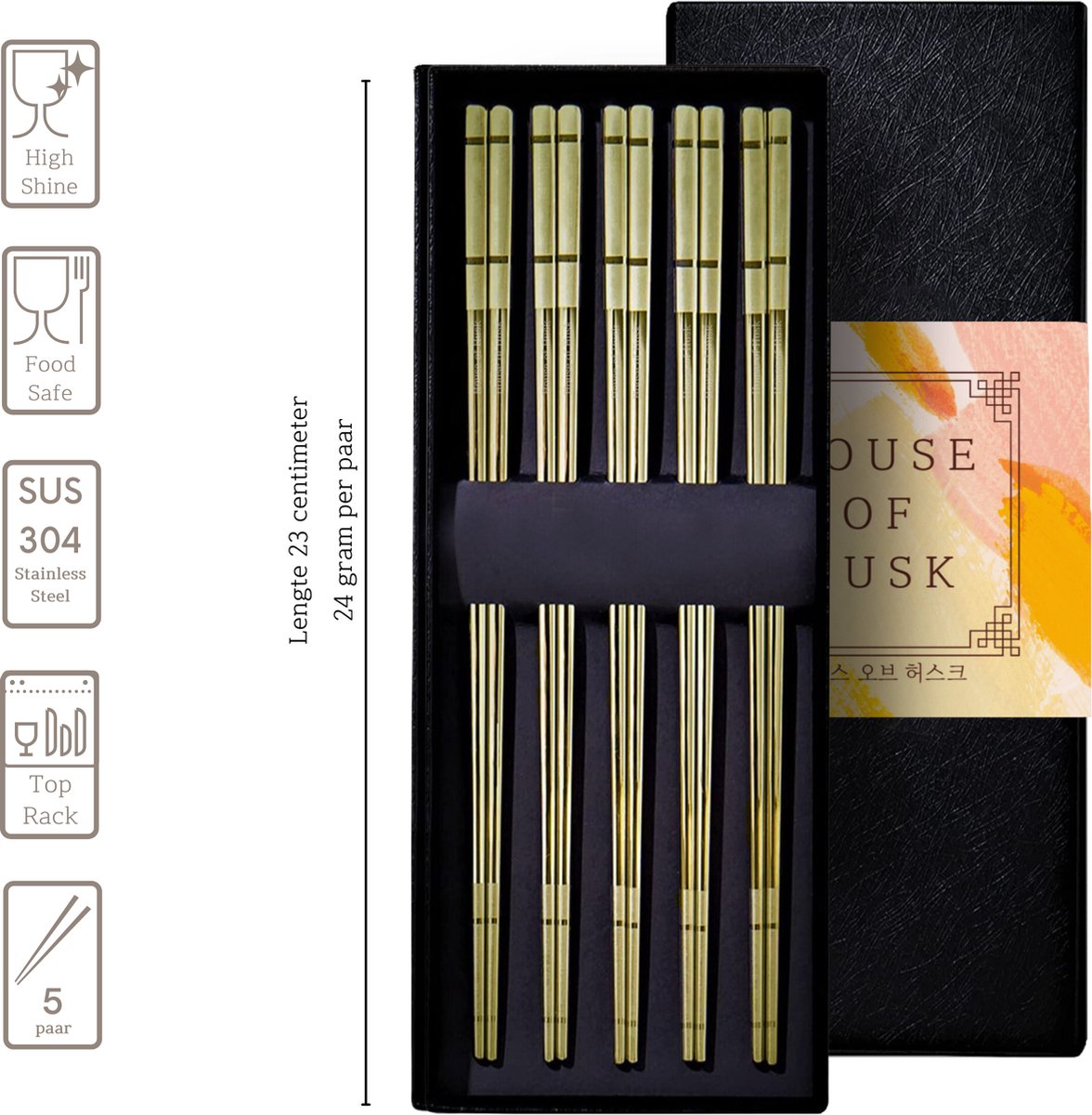Chopstick Set Lux Goud