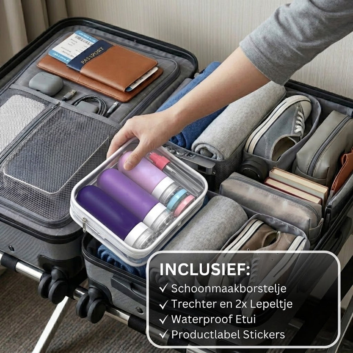 Luxe Siliconen Reisflesjes Set Paars