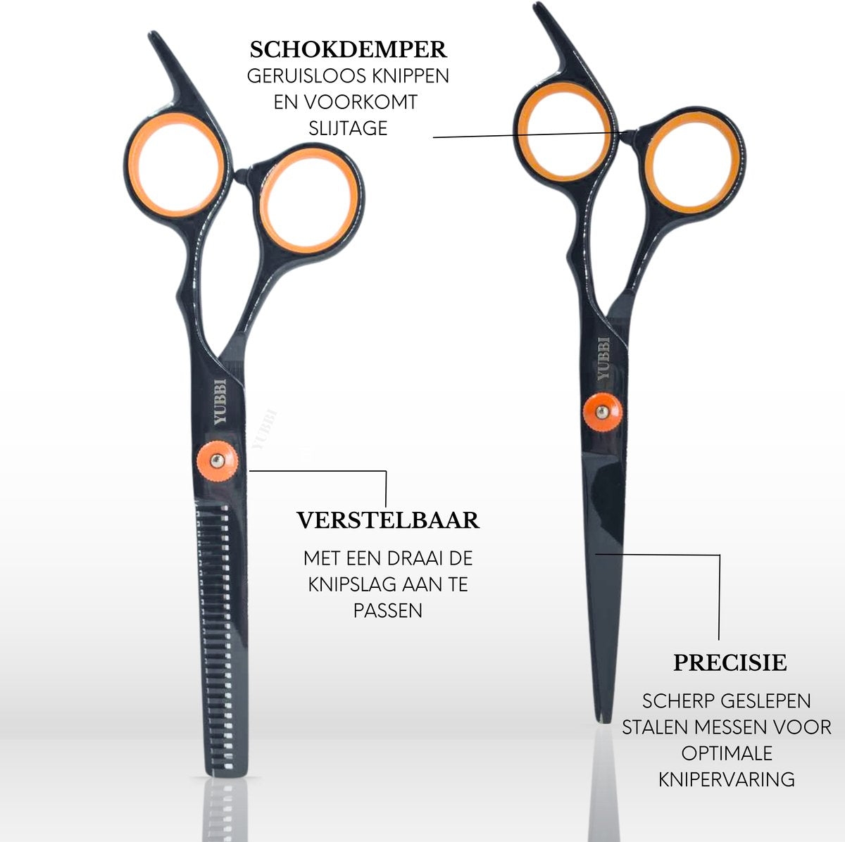 Kappersscharen Set 9-delig Zwart Oranje