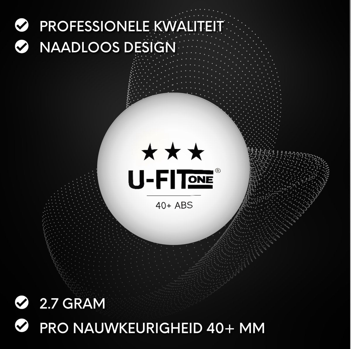 Pro 150ballen Tafeltennisballen 3 Star Wit