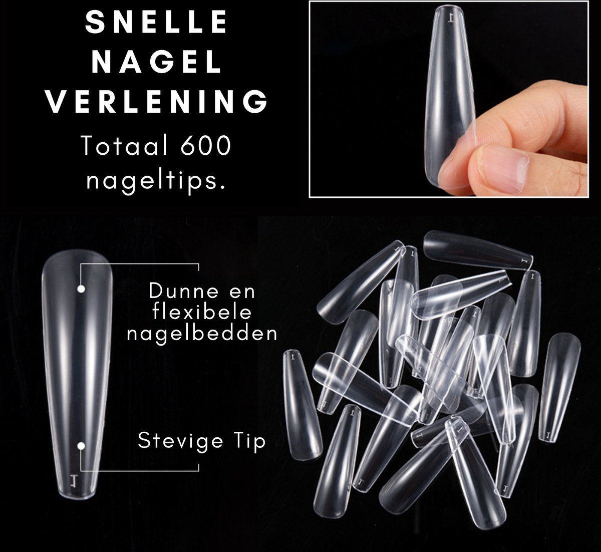 Transparante Nagel Tips 600 stuks