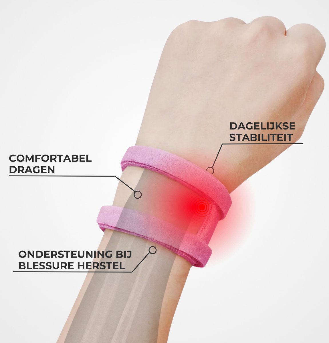 TFCC Polsbrace 1 Paar Roze