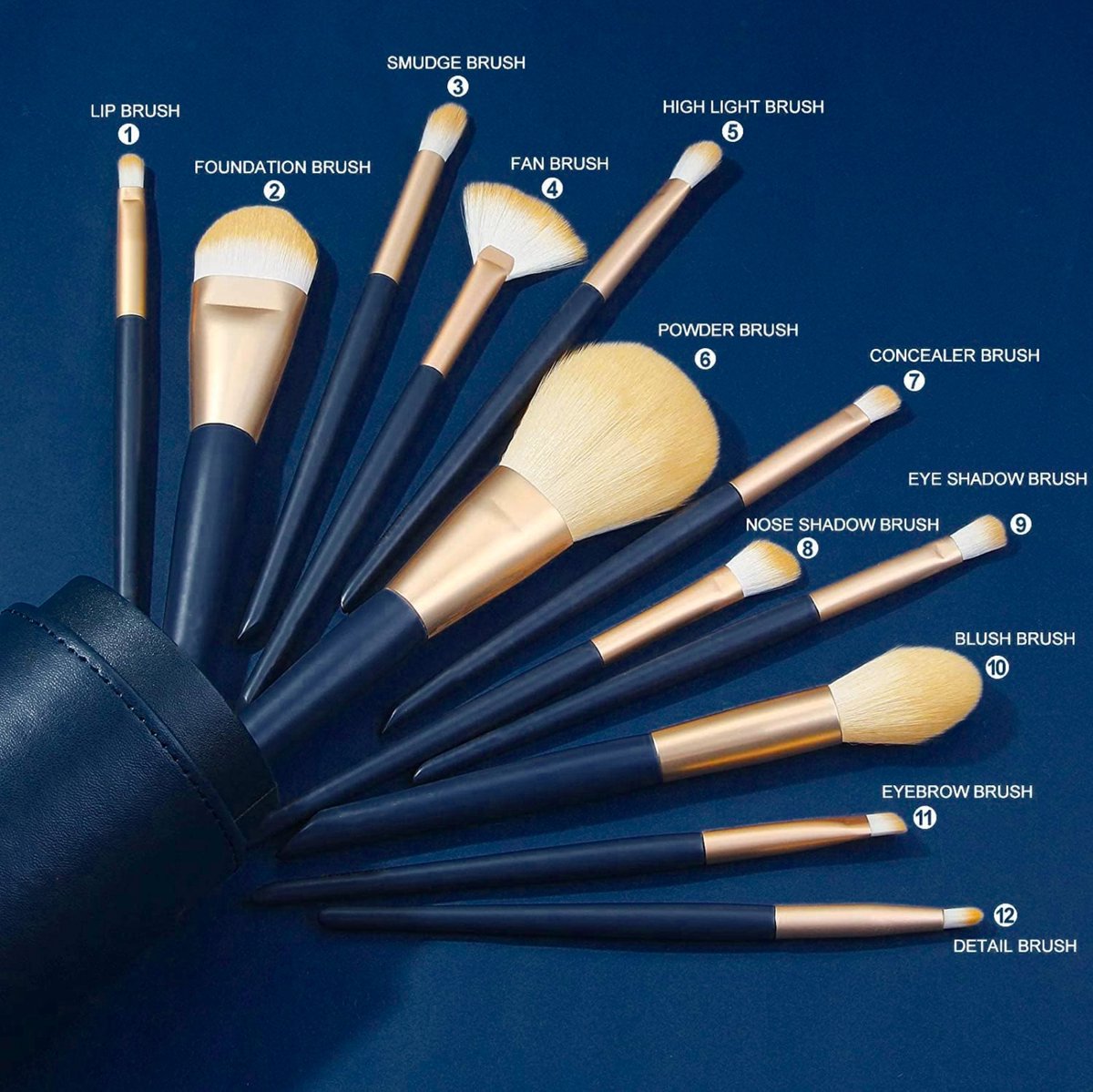 12-delige Make Up Borstels