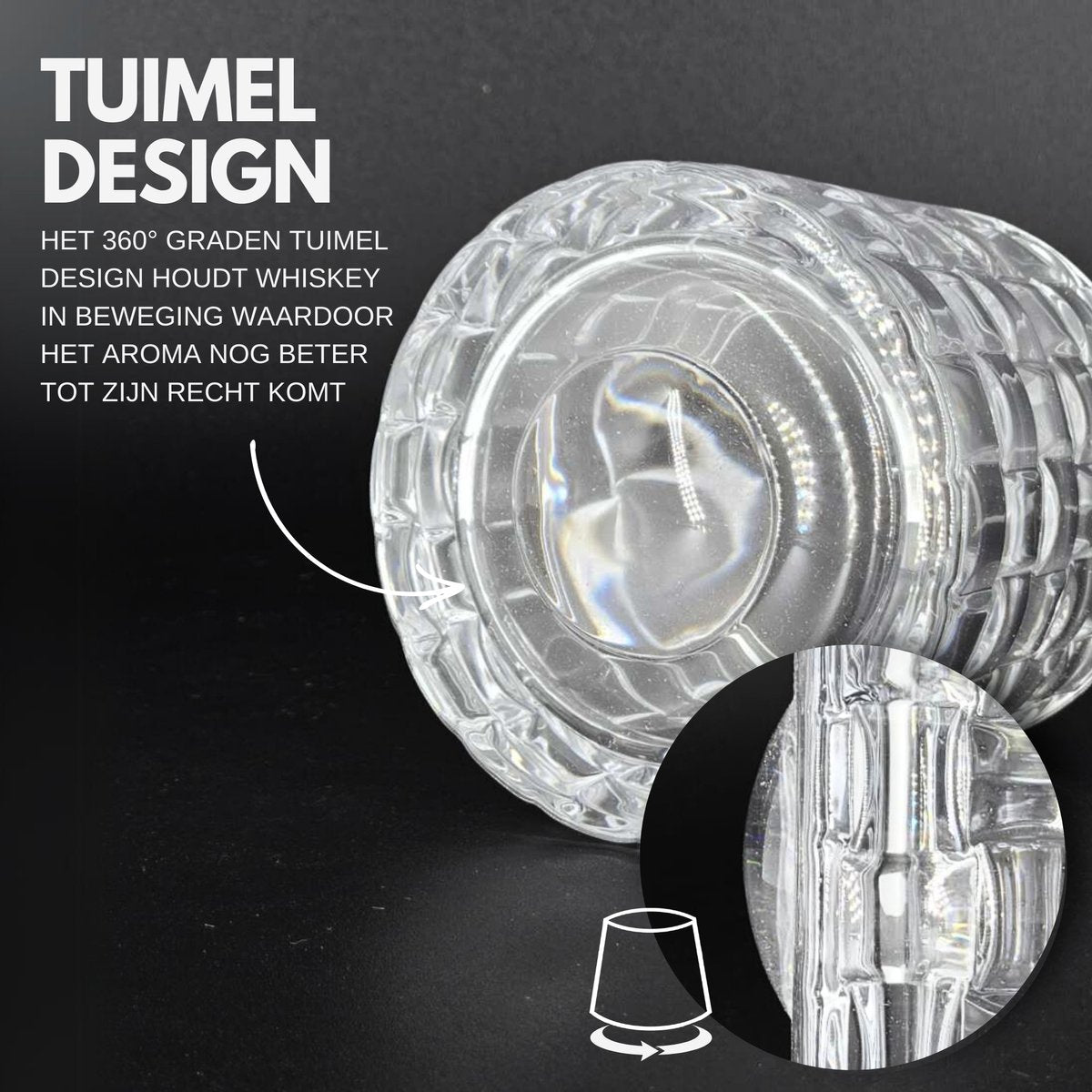 Premium Whiskey Glazen 270ml 'Square'