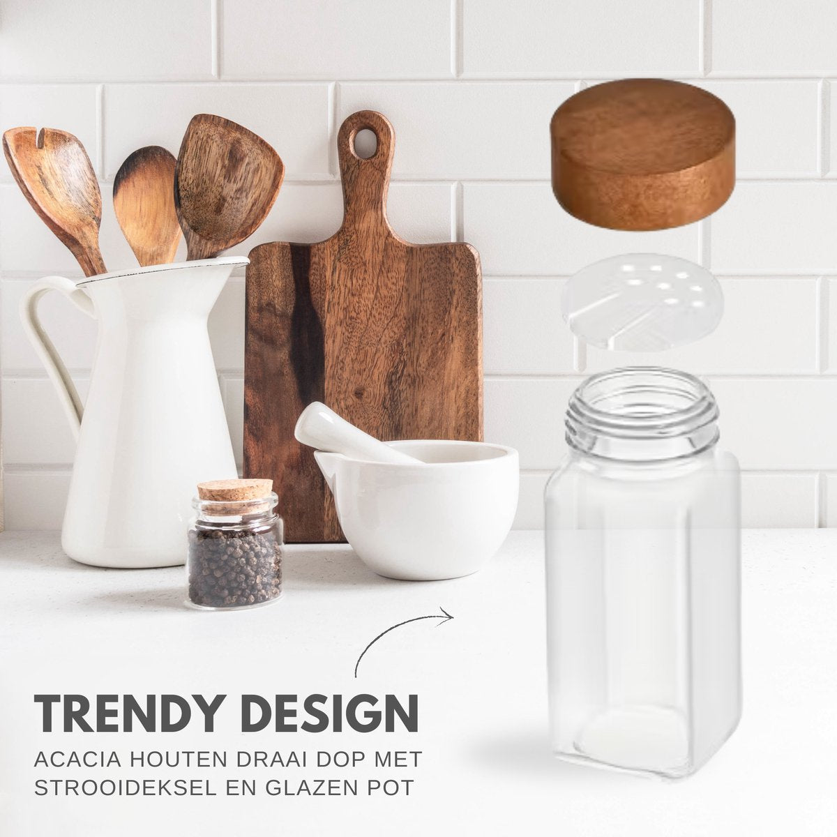 24 Glazen Kruidenpotjes