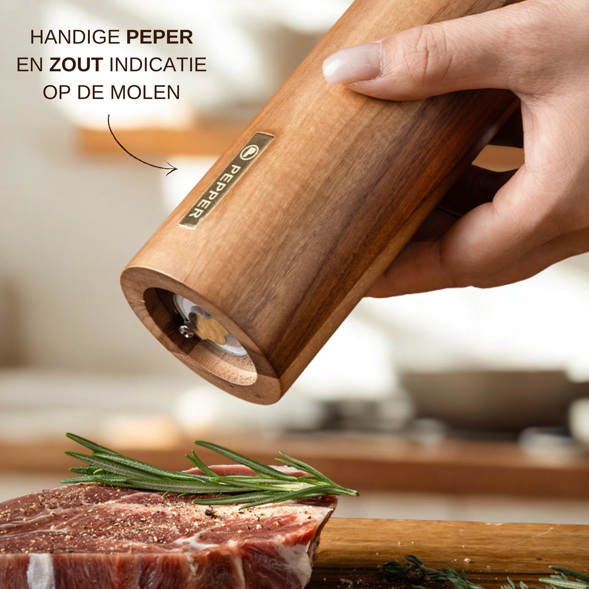 Peper- en Zoutmolen Gold Plate Cylinder