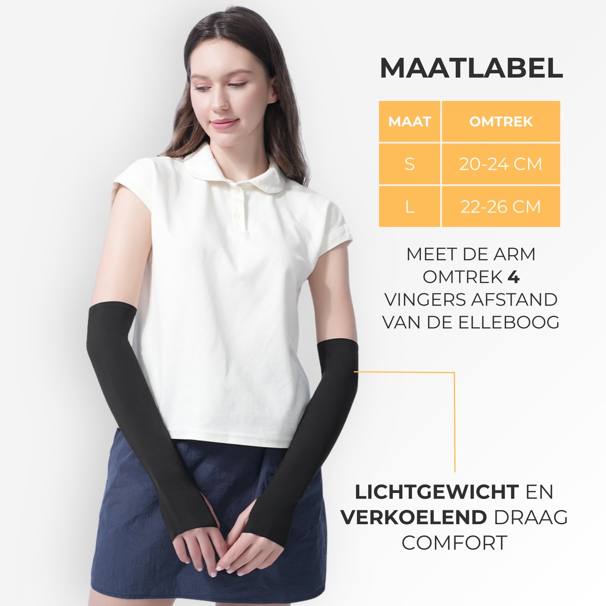 UPF 50+ UV Bescherming Arm Sleeves 2 Stuks Zwart