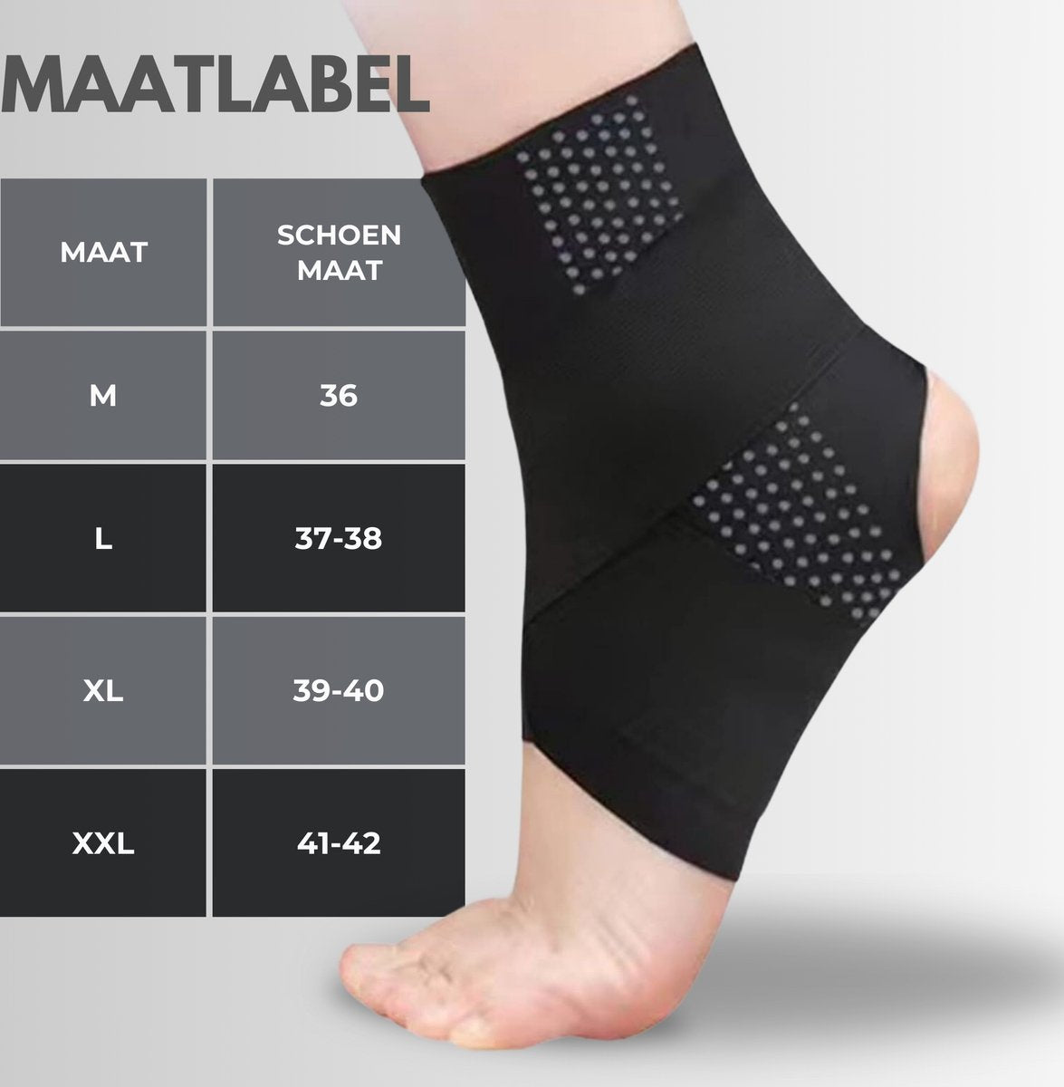 Enkelbrace Dun Zwart 1 Paar