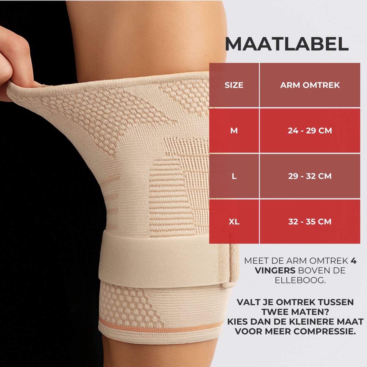 Elleboog Brace met Band 1 Stuk Beige