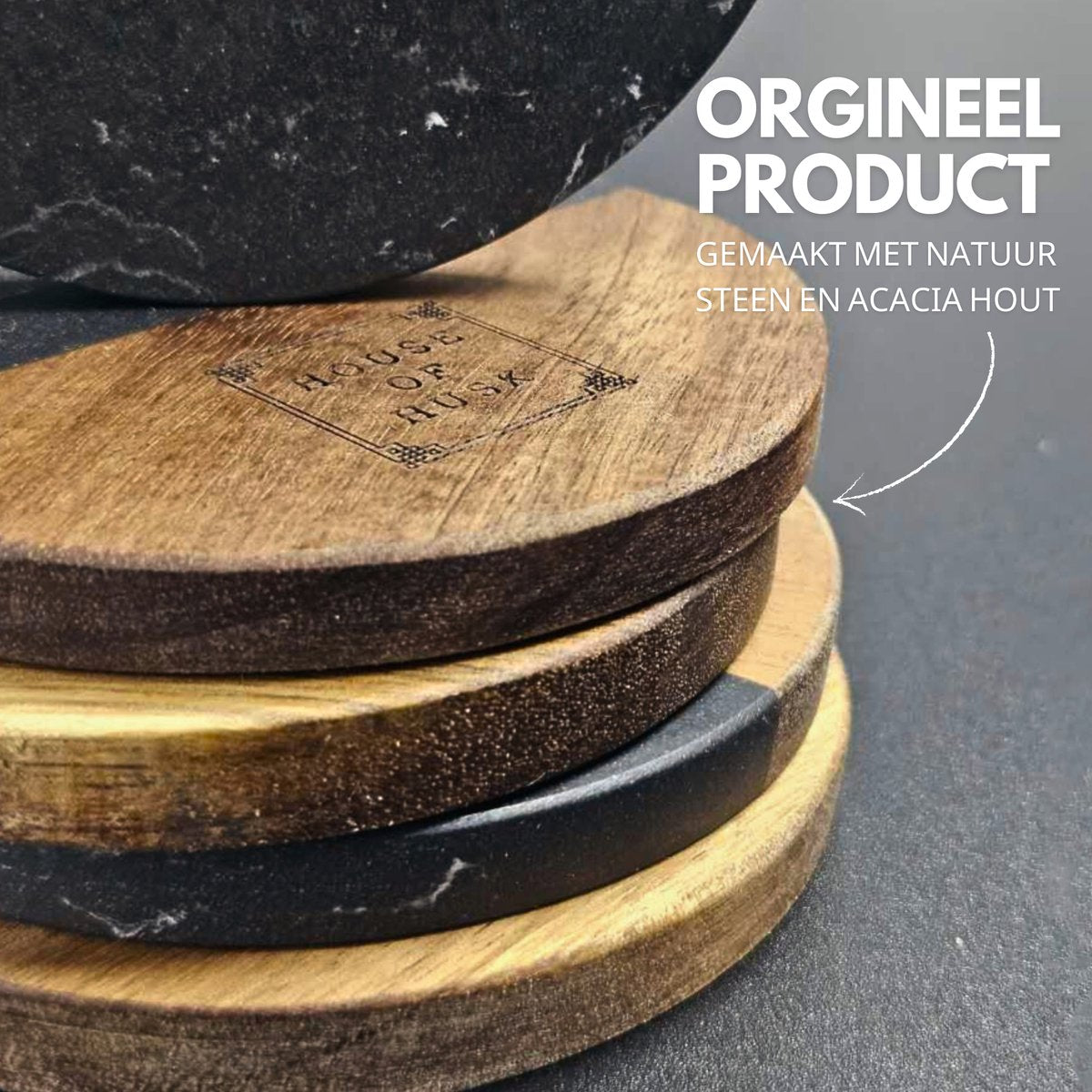 Duo Tone Onderzetters Zwart