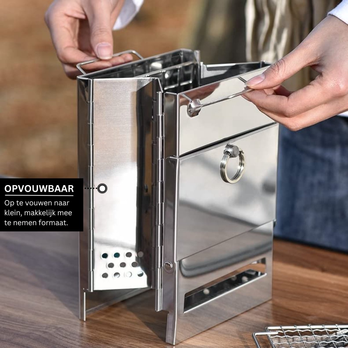 Draagbare Houtkachel 15x15x21cm