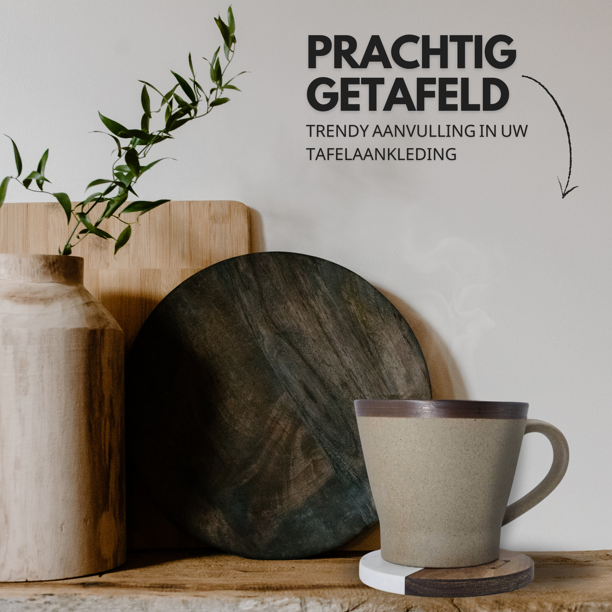 Duo Tone Onderzetters Wit