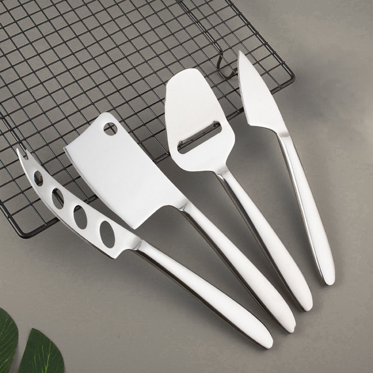 Kaasmessen Set 20cm Zilver