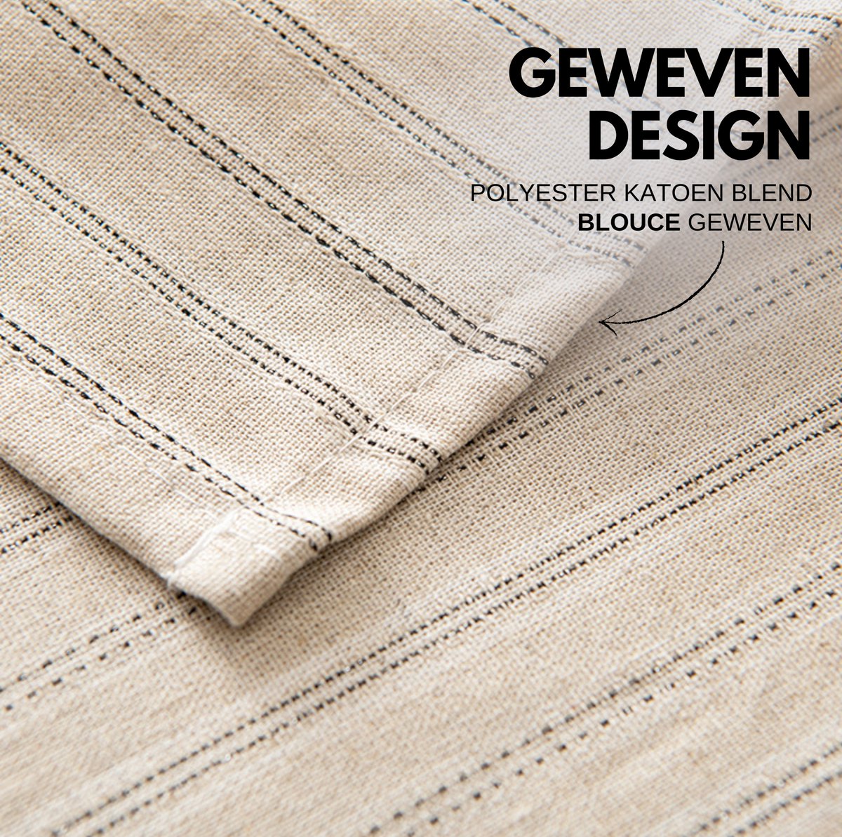 Tafelkleed Creme Dubbel Lijn 135x240cm