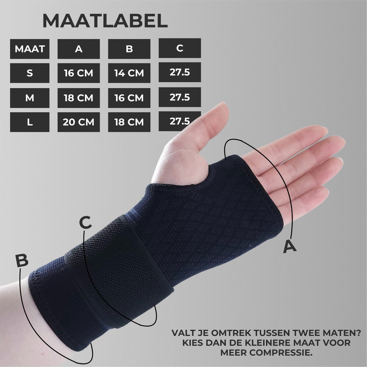 Pols Brace Zwart 1 Paar