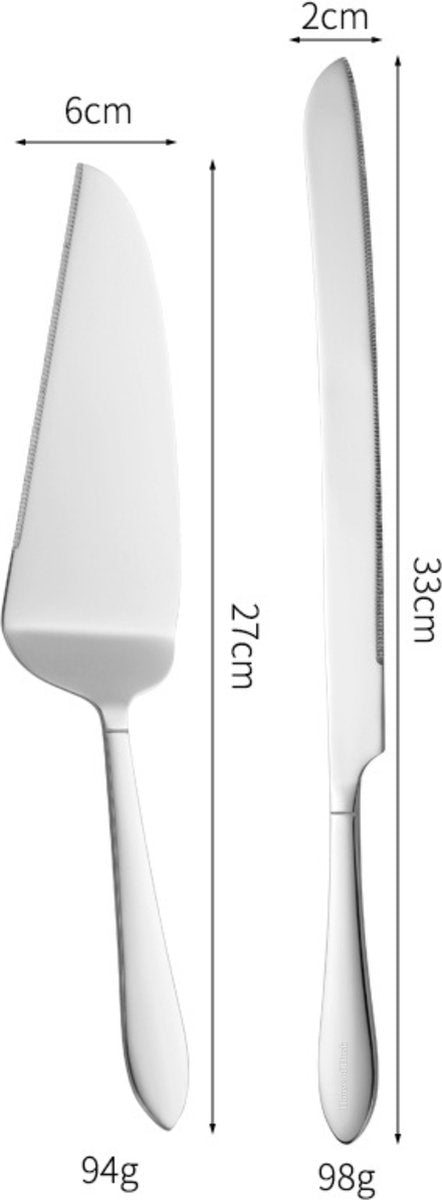 Taartmes en Taartschep Set Zilver