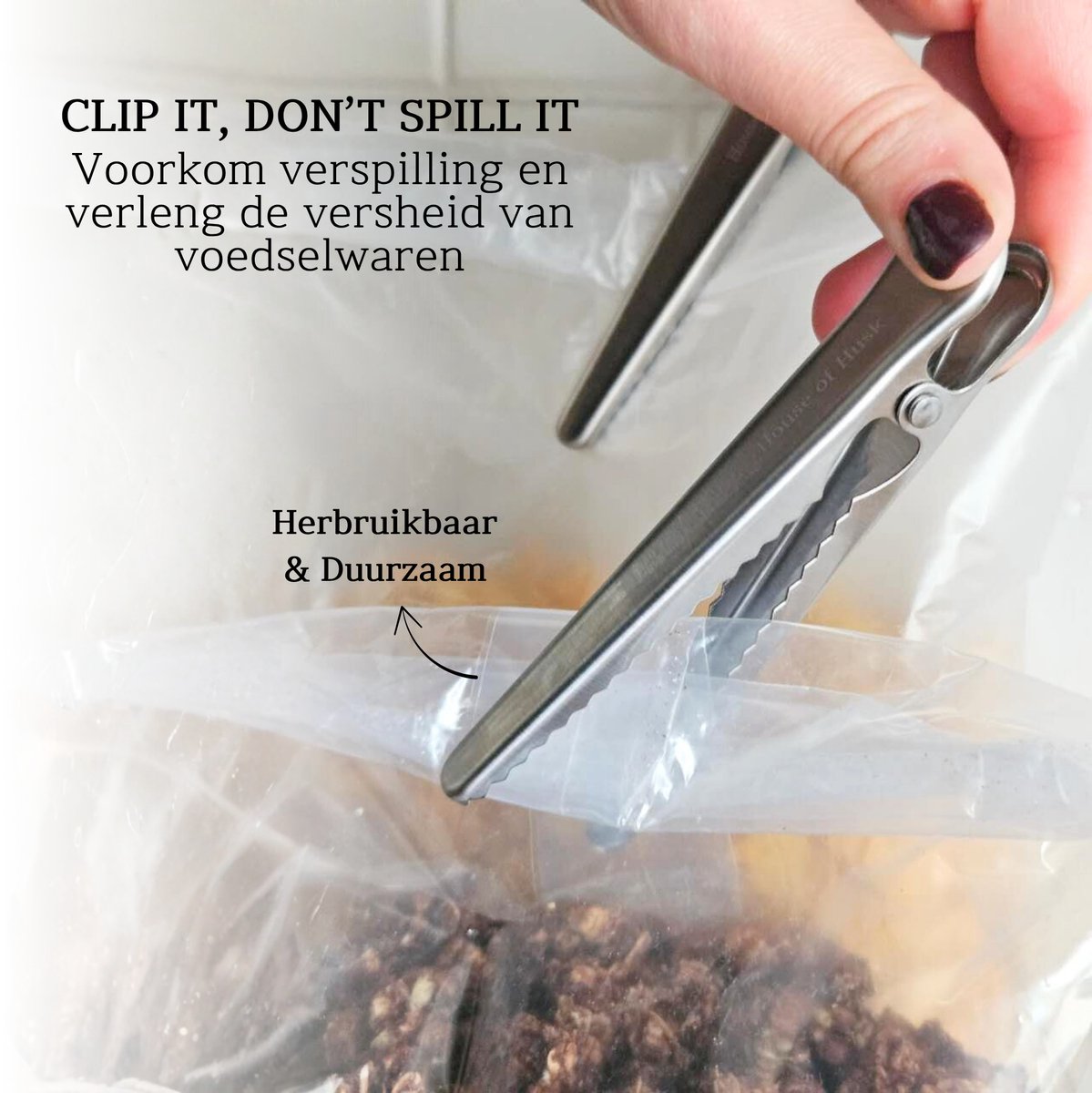 Vershoudclips Zilver 112mm 8 Stuks